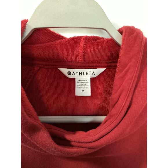 Athleta Women's Clover Berry Cozy Karma Hooded Sweatshirt Maroon Size Medium - Picture 4 of 11